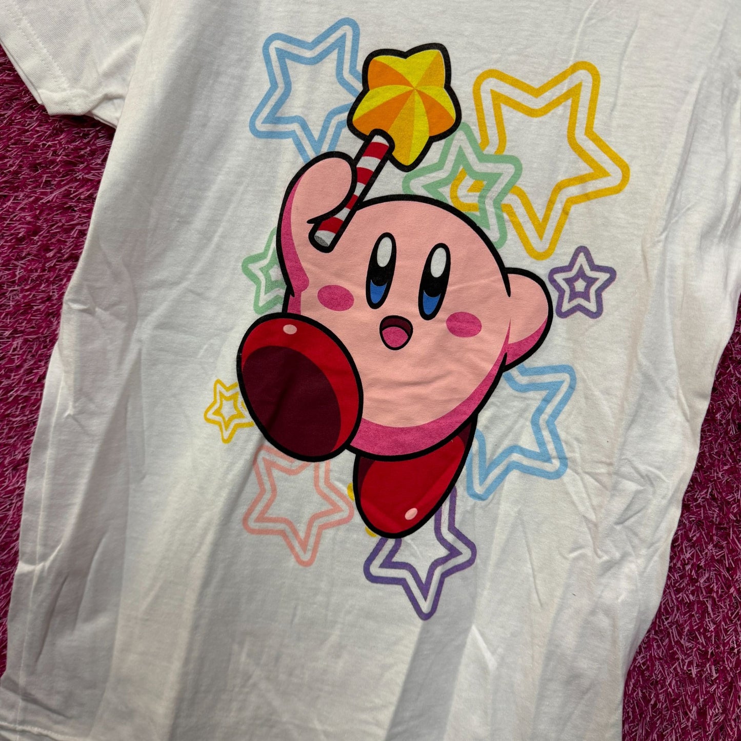 Kirby Magic Star Wand Nintendo Womens T-shirt Size Medium