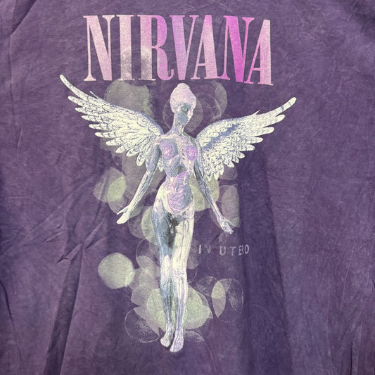 Nirvana In Utero Album Angel Art Outline Grunge Band Tee 2XL