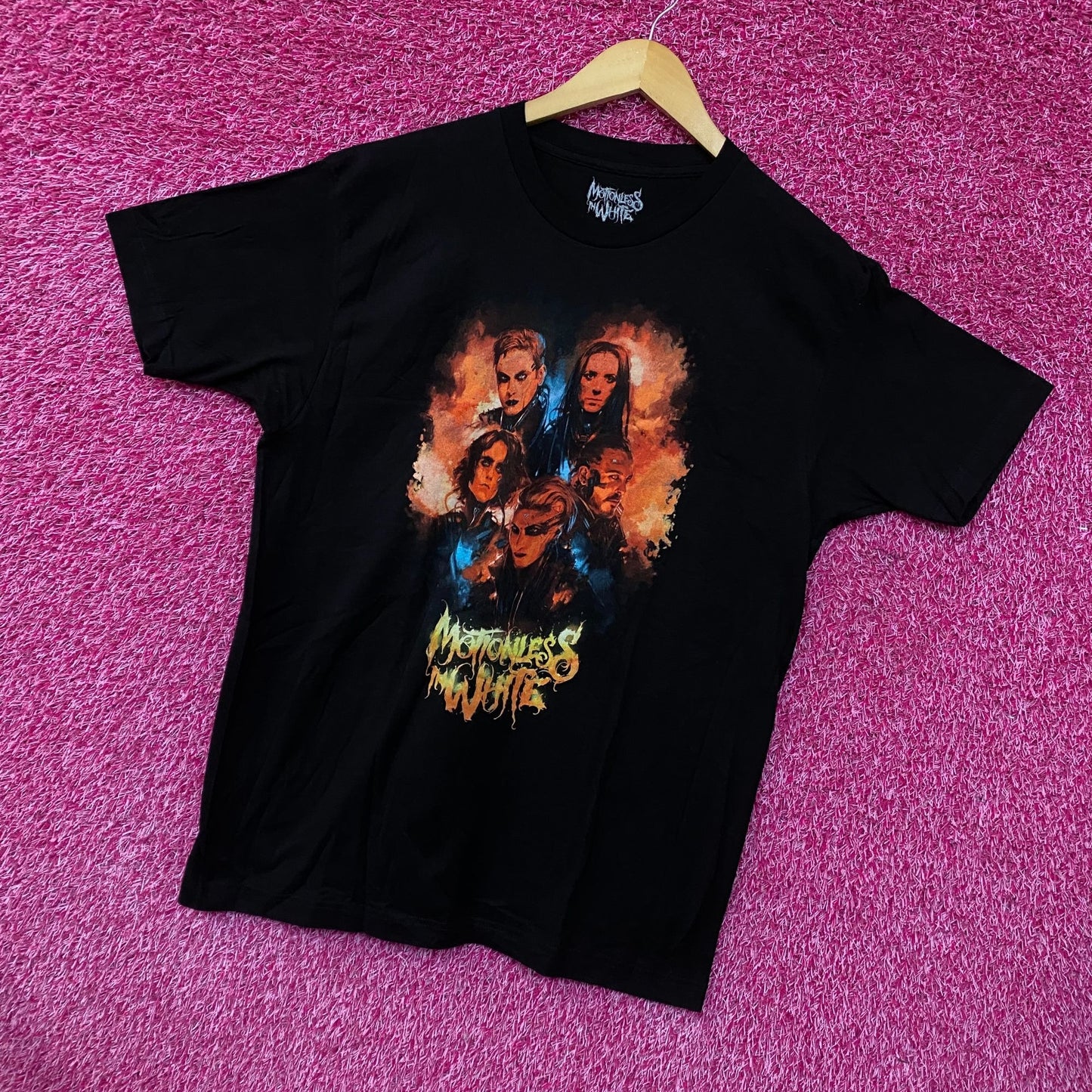 Motionless in White Watercolor Portrait T-shirt size extra large