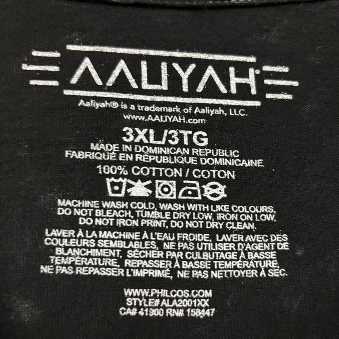 Aaliyah R&B Vintage-Style Washed Black T-Shirt 3XL