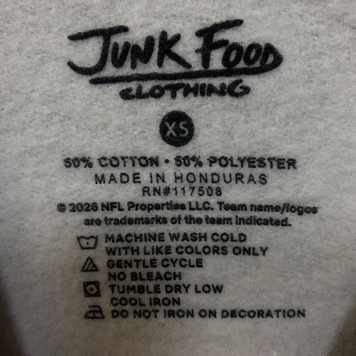 Junk Food Clothing Indianapolis Colts Heathered Gray Classic Crew Pullover Sweatshirt XS