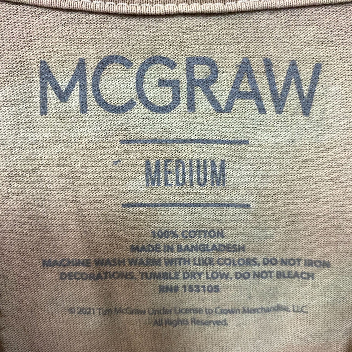 McGrow Not a Moment Too Soon Album T-Shirt Medium