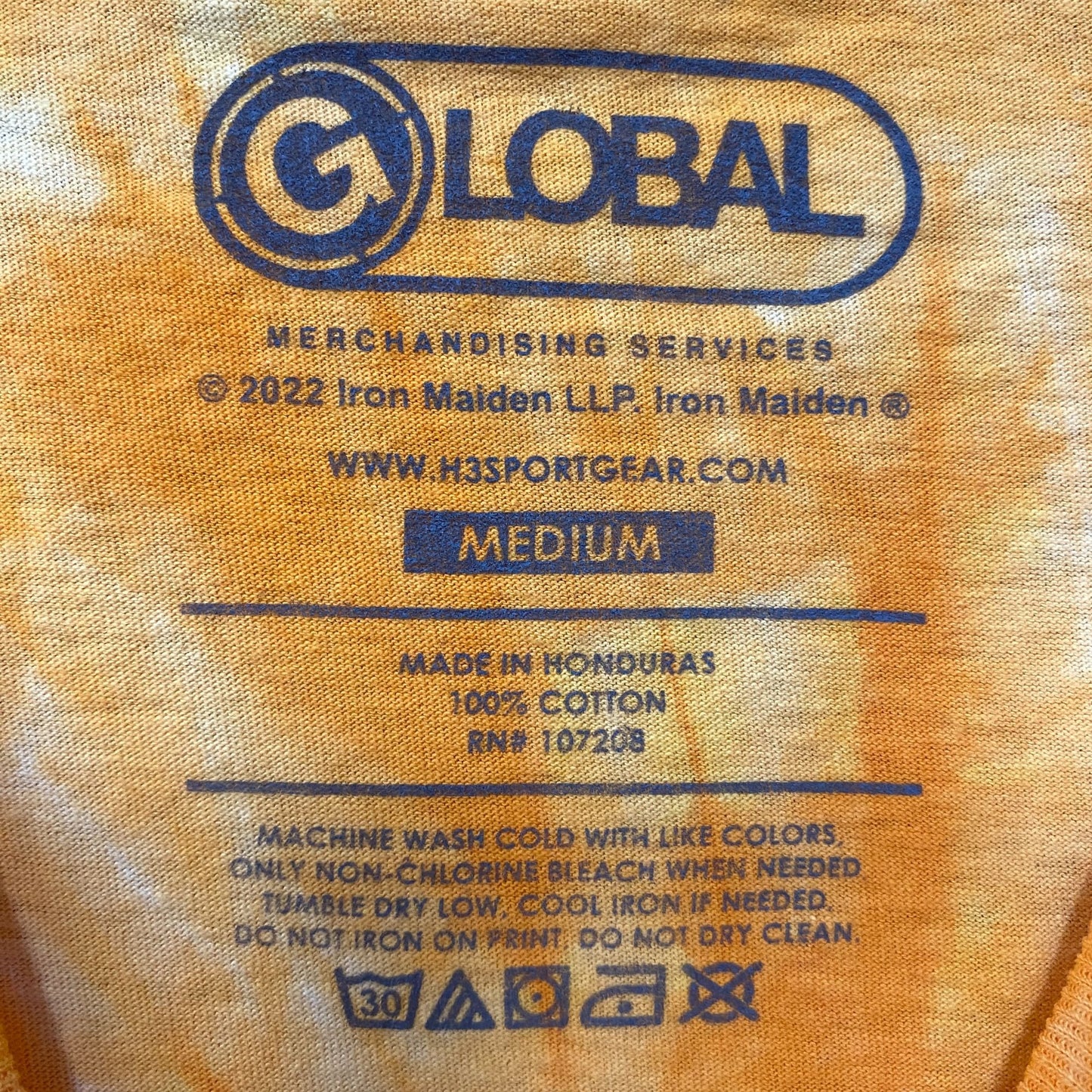 Iron Maiden The Trooper Heavy Metal Band Tie Dye T-Shirt Medium