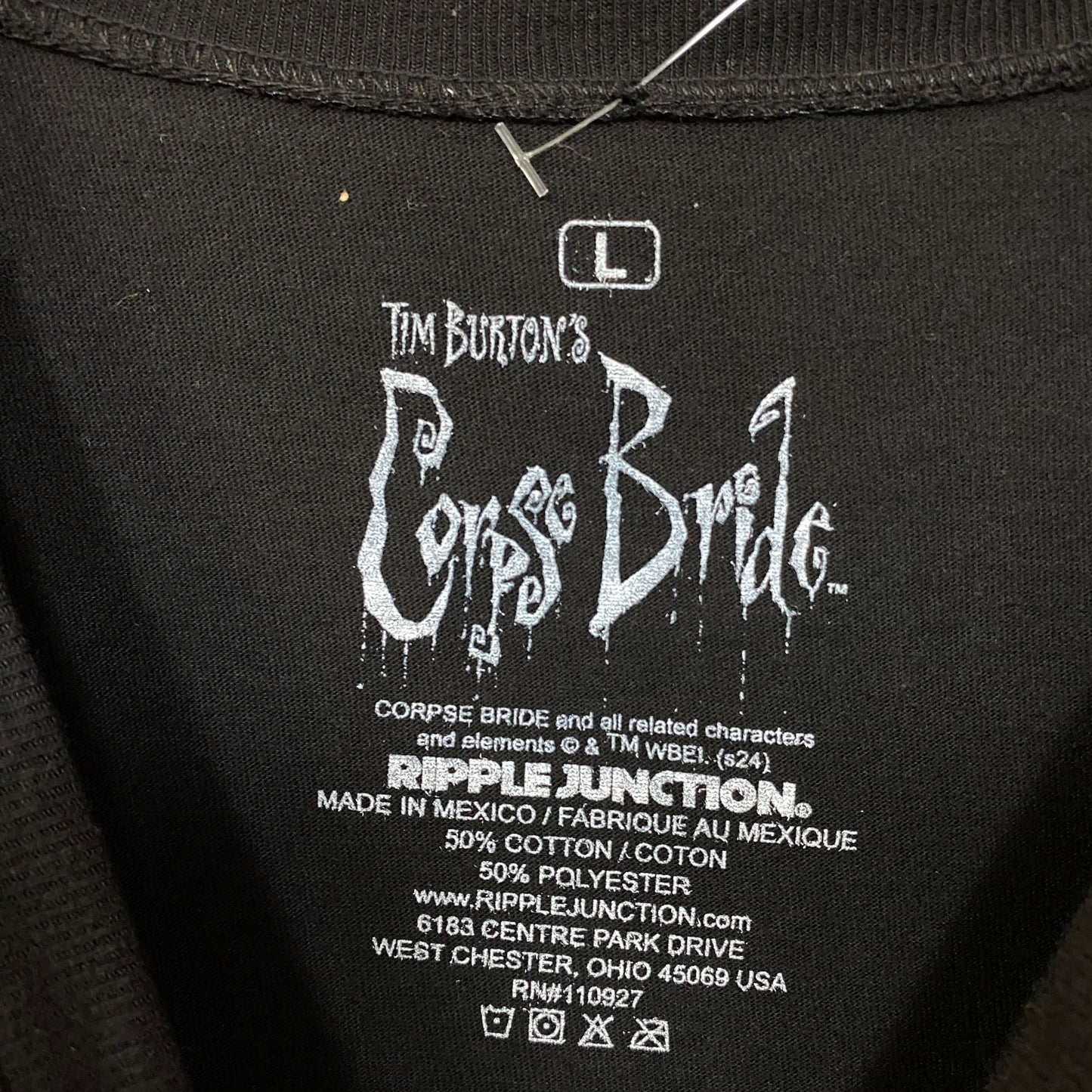 Tim Burton's Corpse Bride Emily Dearly Departed T-Shirt Large