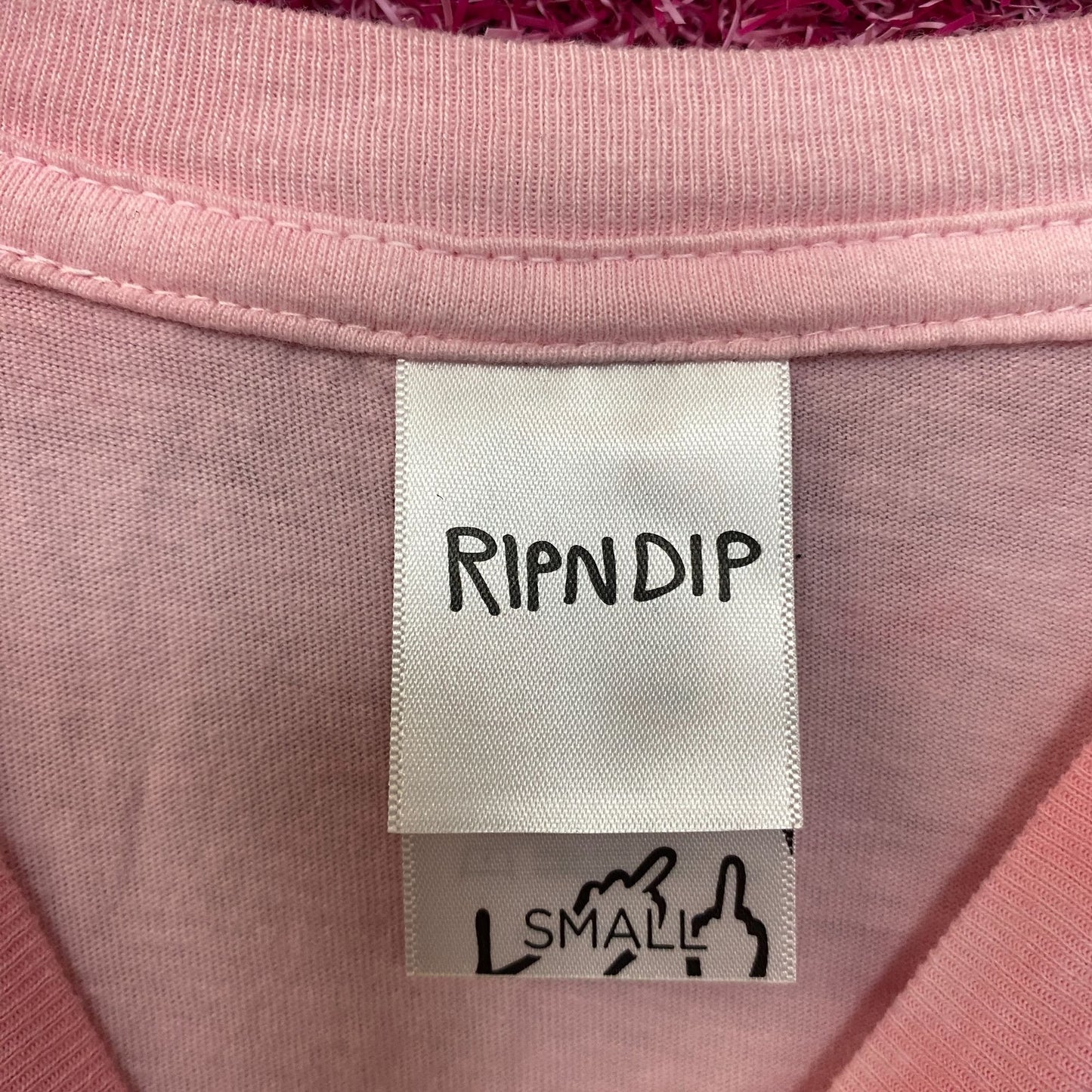 RIPNDIP Lord Nermal Pocket Tiedye Pink T-Shirt Small