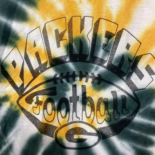 Junk Food Clothing NFL Green Bay Packers Football Tie Dye T-Shirt Small