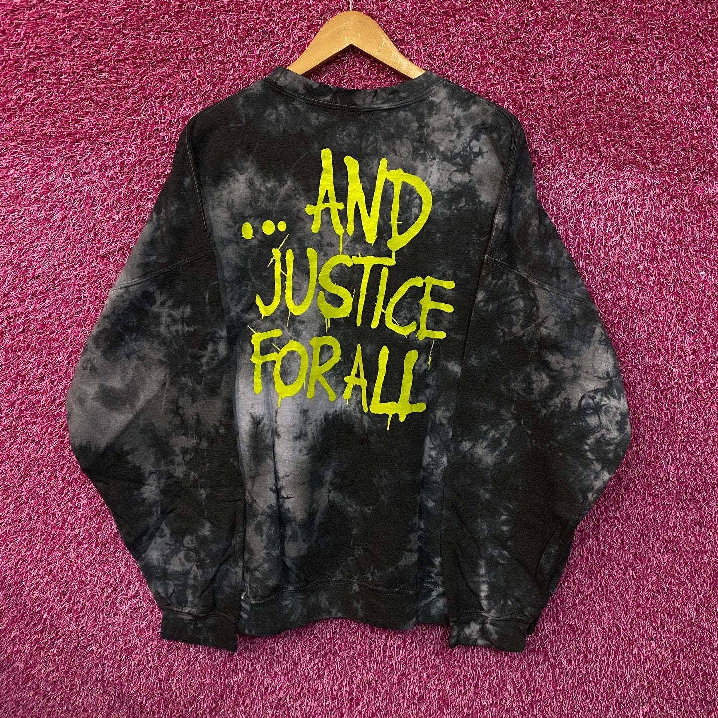 Metallica And Justice For All Tie Dye Crewneck Sweater L/XL
