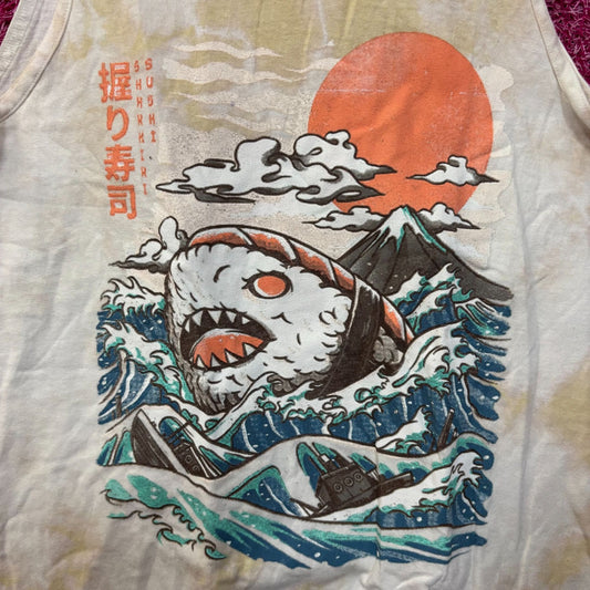 Sharkiri Sushi Cute Shark Sushi Tie Dye Tank Small