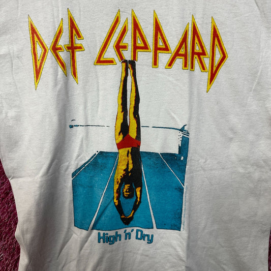 Def Leppard High N Dry Album Cover Art Glam Metal Band Tee S