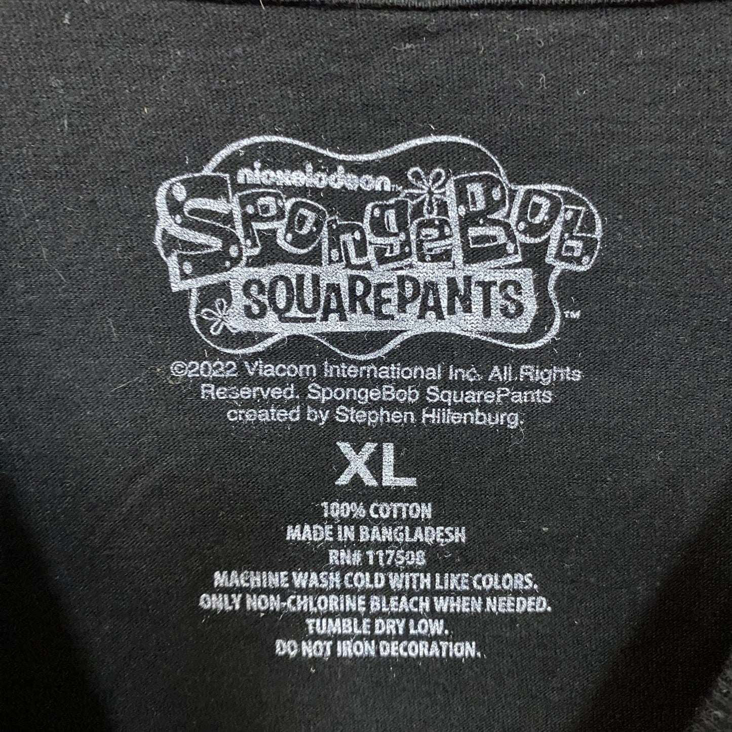 Nickelodeon Spongebob Squarepants Spongebob & Patrick Skeleton halloween T-Shirt XL