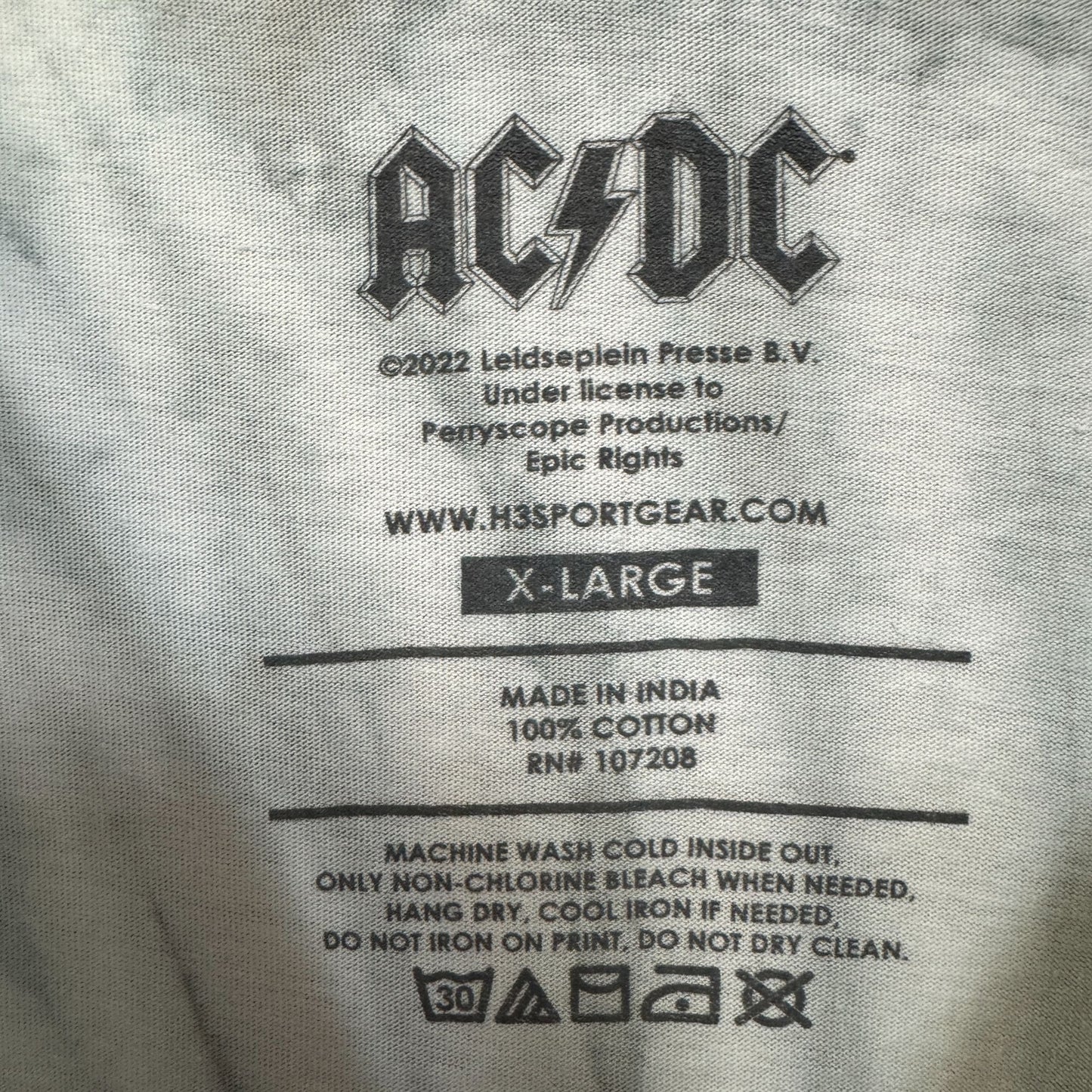 AC/DC Bedazzled Spell-Out Logo Hard Rock Band Tie Dye Tee XL