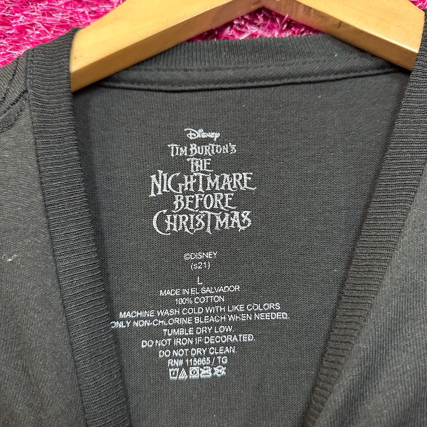 Jack Skellington Nightmare Before Christmas Disney Tee L