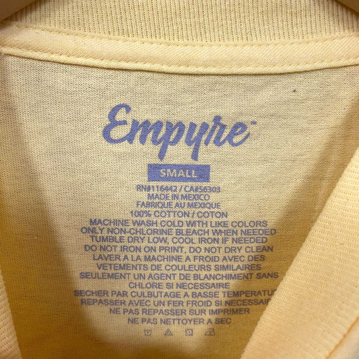 Empyre Love Through Pain Rose Double Sided Graphic Yellow T Shirt Small