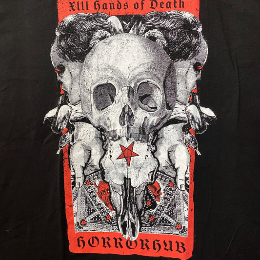 Horror Hub Hands Of Death Tarot Card Graphic Design T-Shirt XL