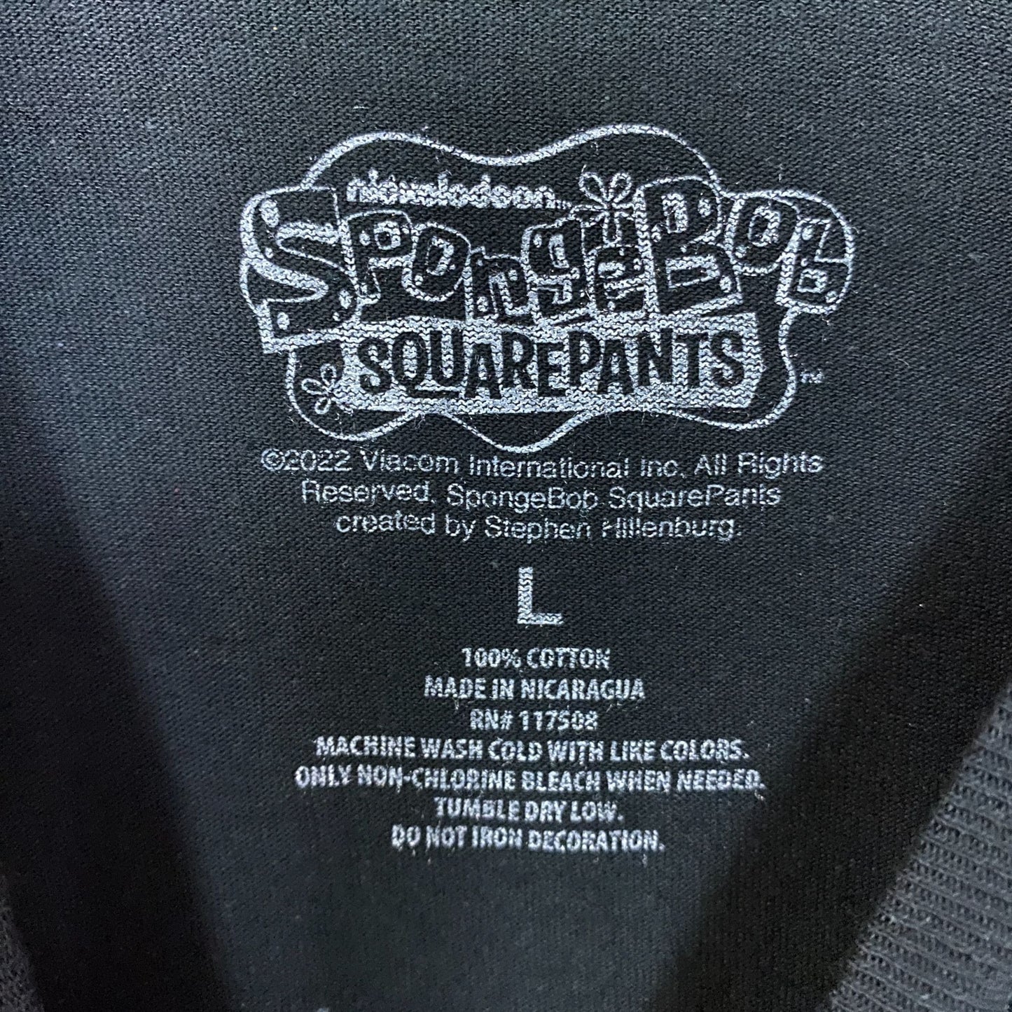 Nickelodeon Spongebob Squarepants Spongebob & Patrick Skeleton halloween T-Shirt Large