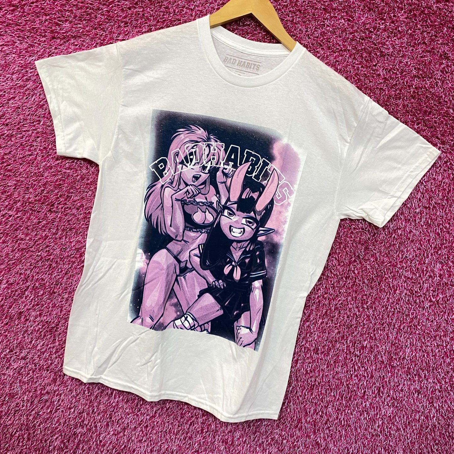 Bad Habits Waifu Devil School Girl & Prisoner Anime Tee M