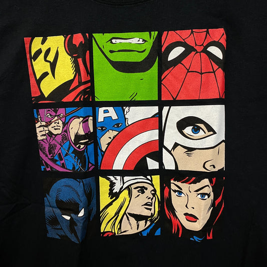 The Avengers Superhero Close-Up Tiles Marvel Comics Tee L
