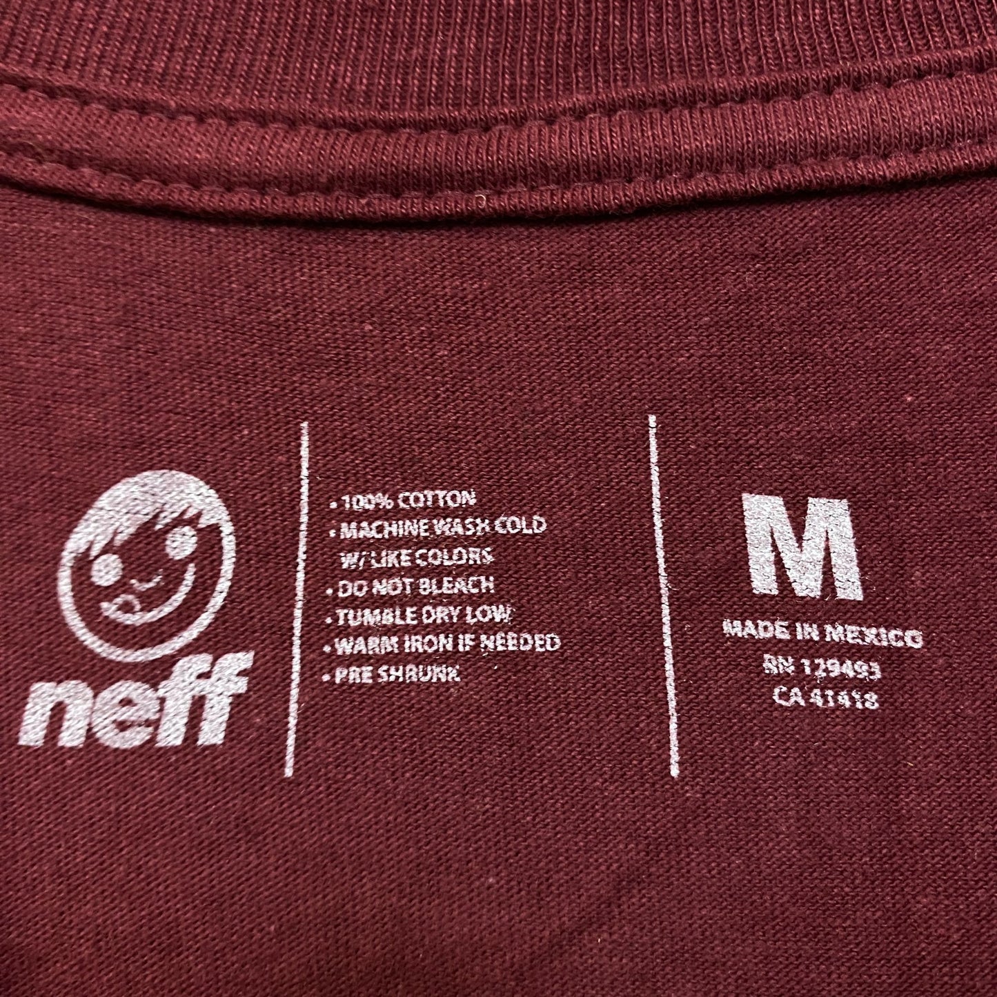 Neff burgundy Tshirt size medium