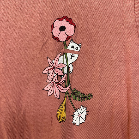 RIPNDIP Lord Nermal Floral Design T-Shirt Extra Small