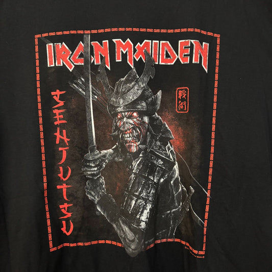 Iron Maiden Senjutsu Cover Distressed Red T-Shirt 2XL