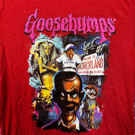 Goosebumps RL Stines Horror Series Book Cover Collage Tee L