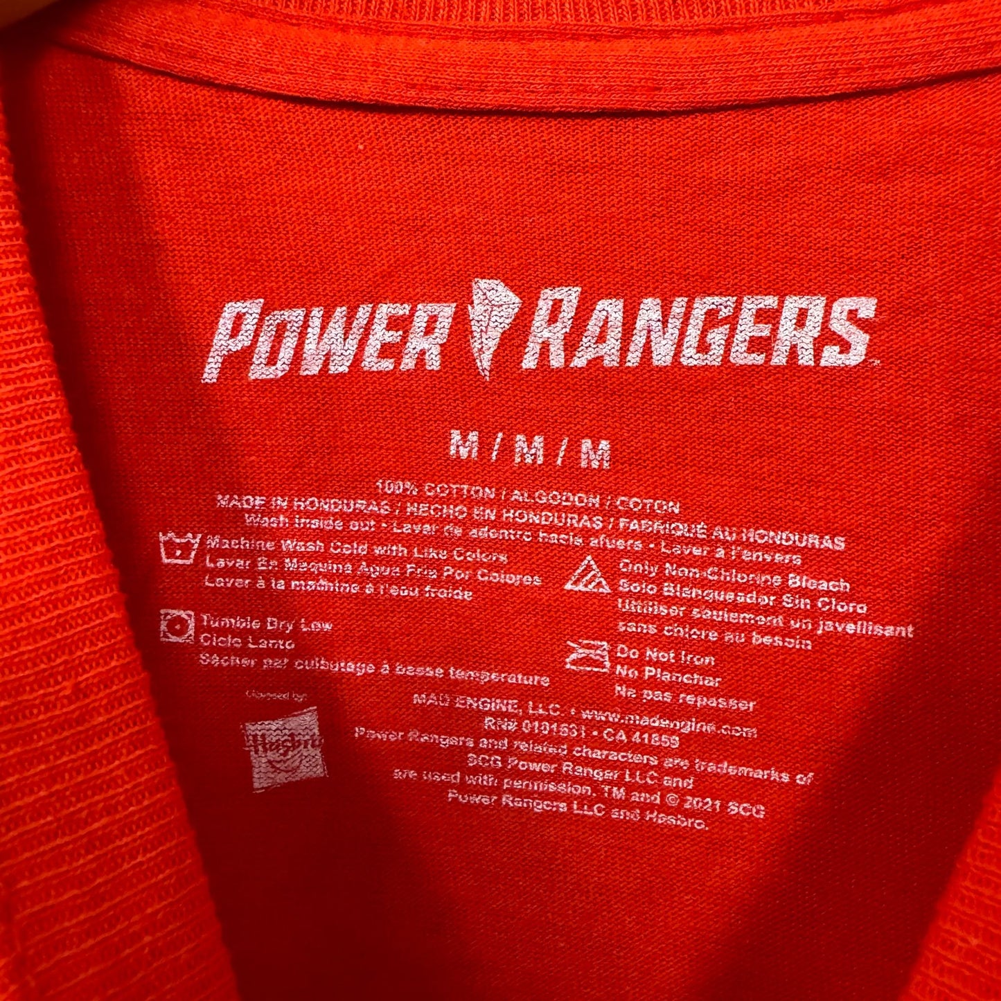 Tyrannosaurus Rex Red Power Ranger Costume Hasbro Tee M