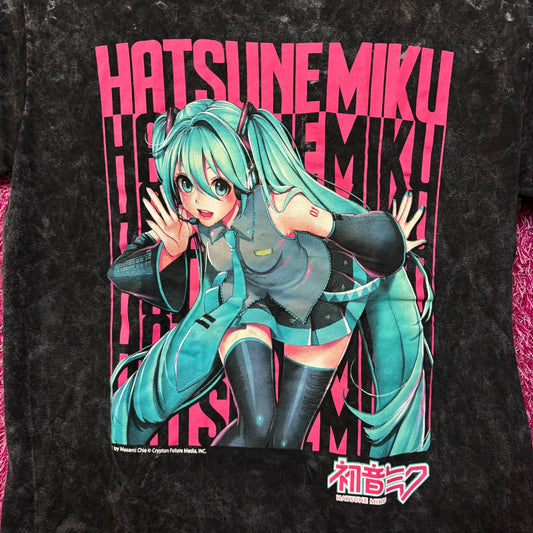 Hatsune Miko Vocaloid Anime Washed T-Shirt Extra Small