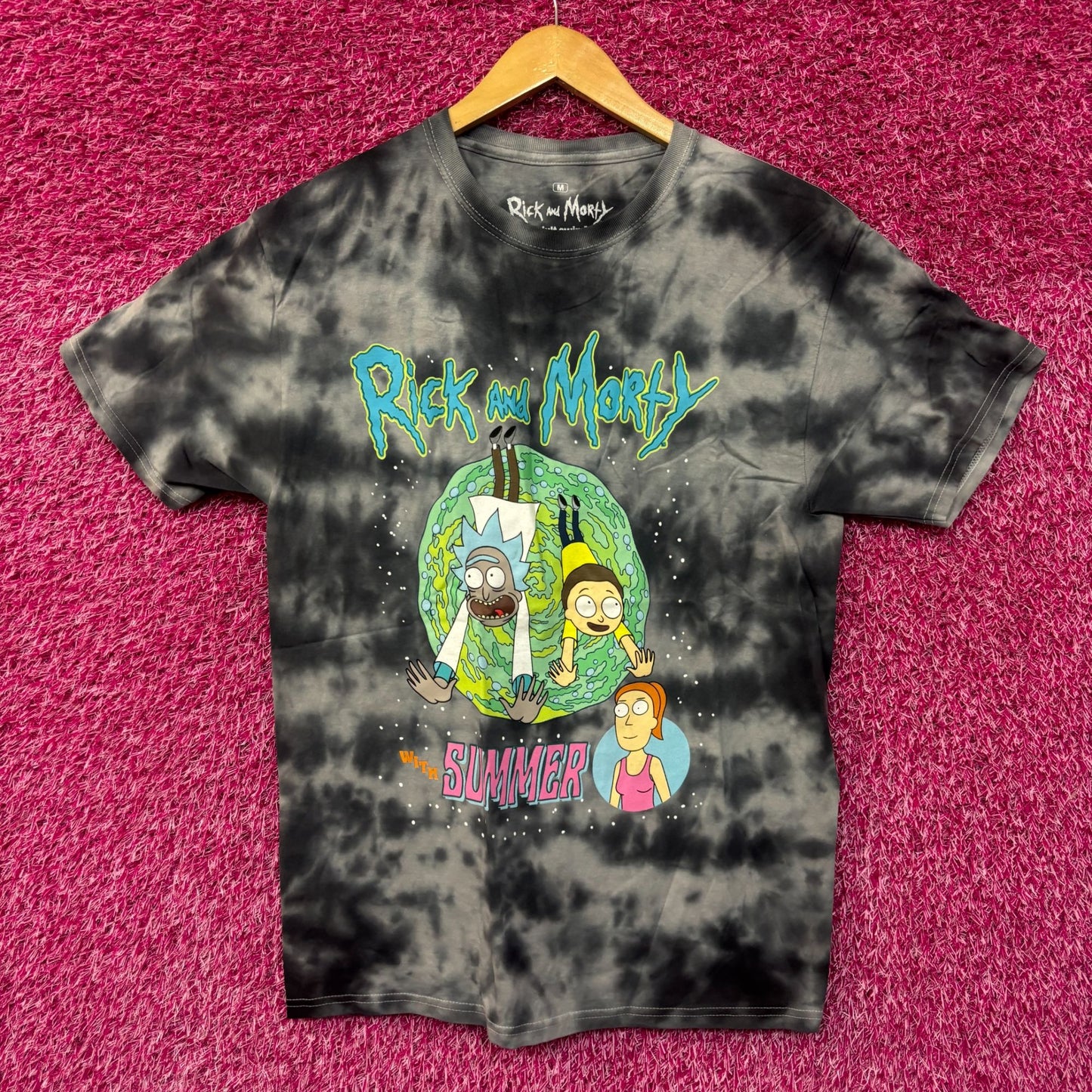 Rick and Morty With Summer tie dye tshirt size medium