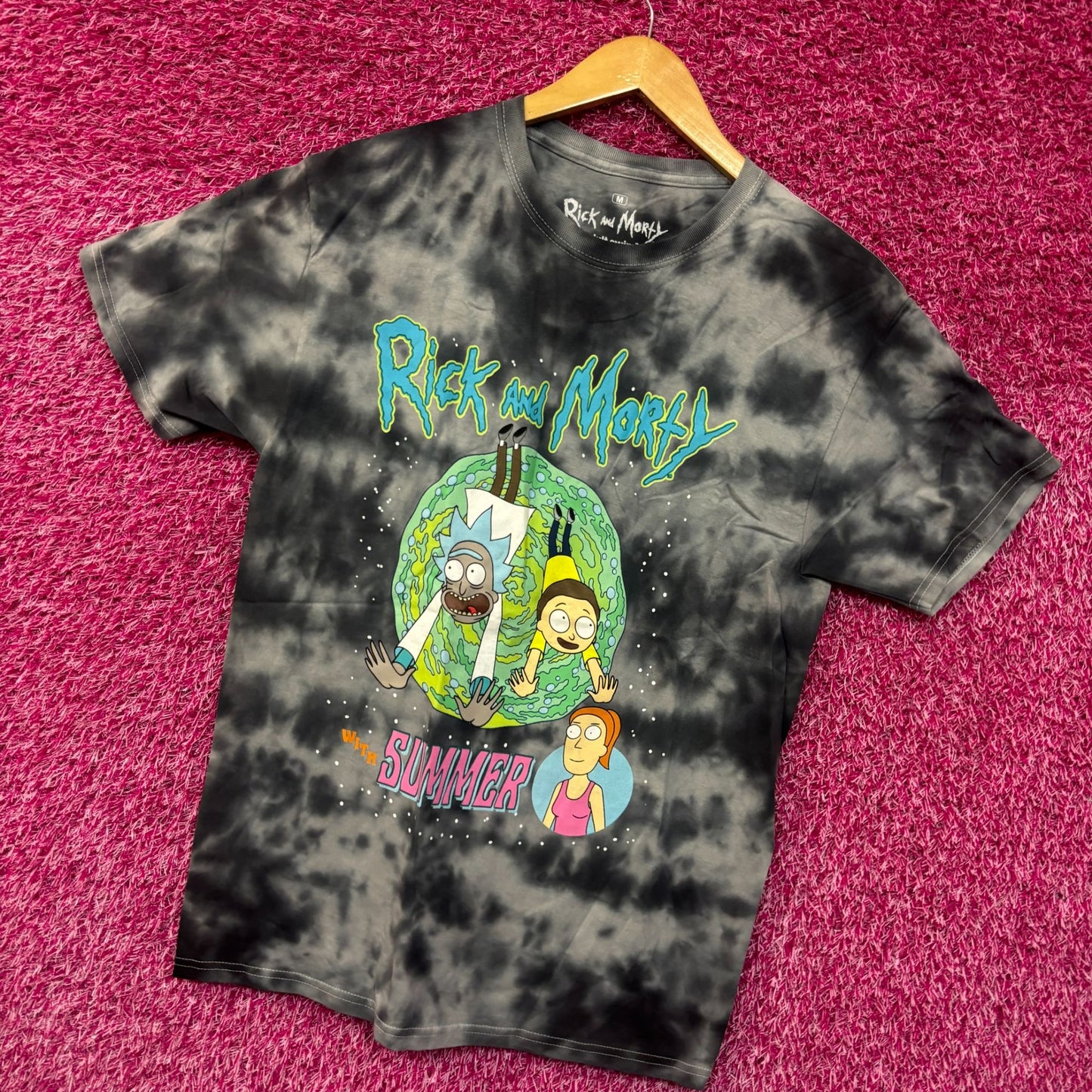 Rick and Morty With Summer tie dye tshirt size medium