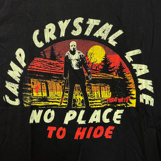 Friday the 13th Jason Vorhees Camp Crystal Lake No Place To Hide Horror Tshirt Small