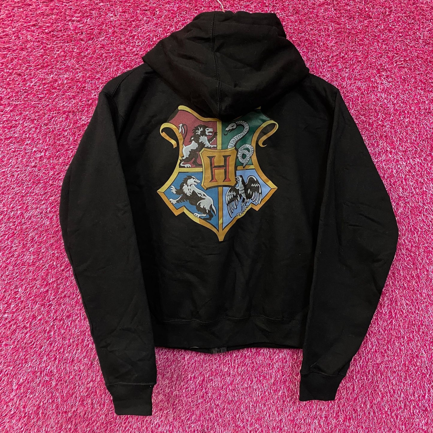 Harry Potter Hogwarts Crest Zip-Up Hoodie Small