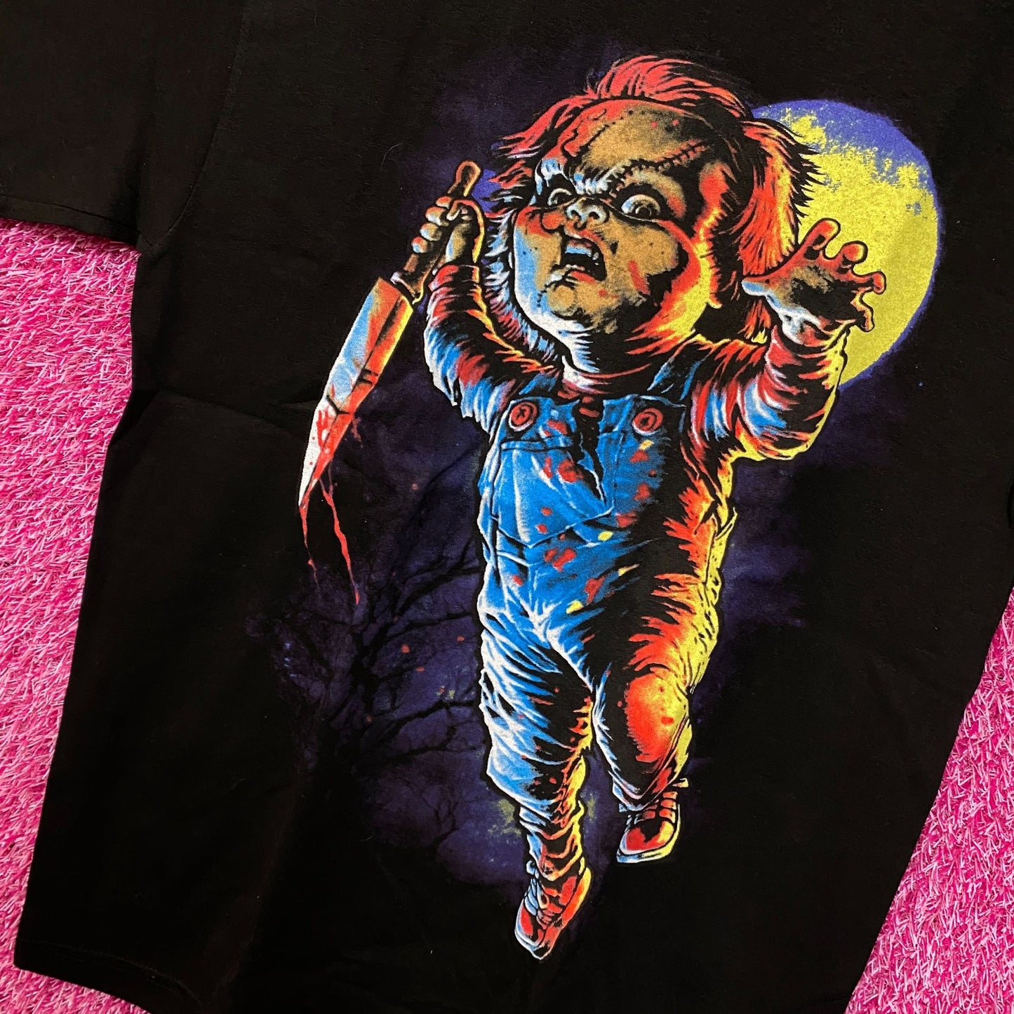 Chucky Full Moon Neon Tshirt size medium