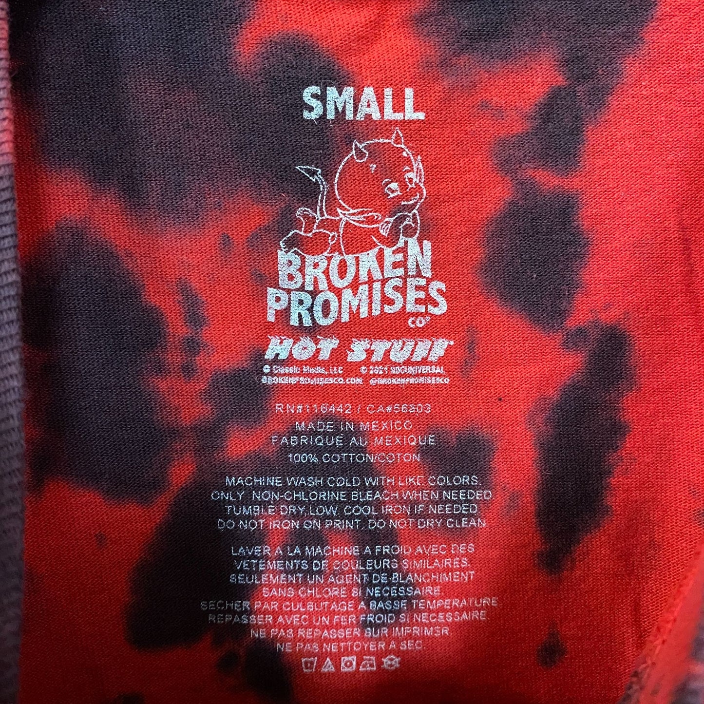 Broken Promises x Hot Stuff Tiedye Tshirt size Small