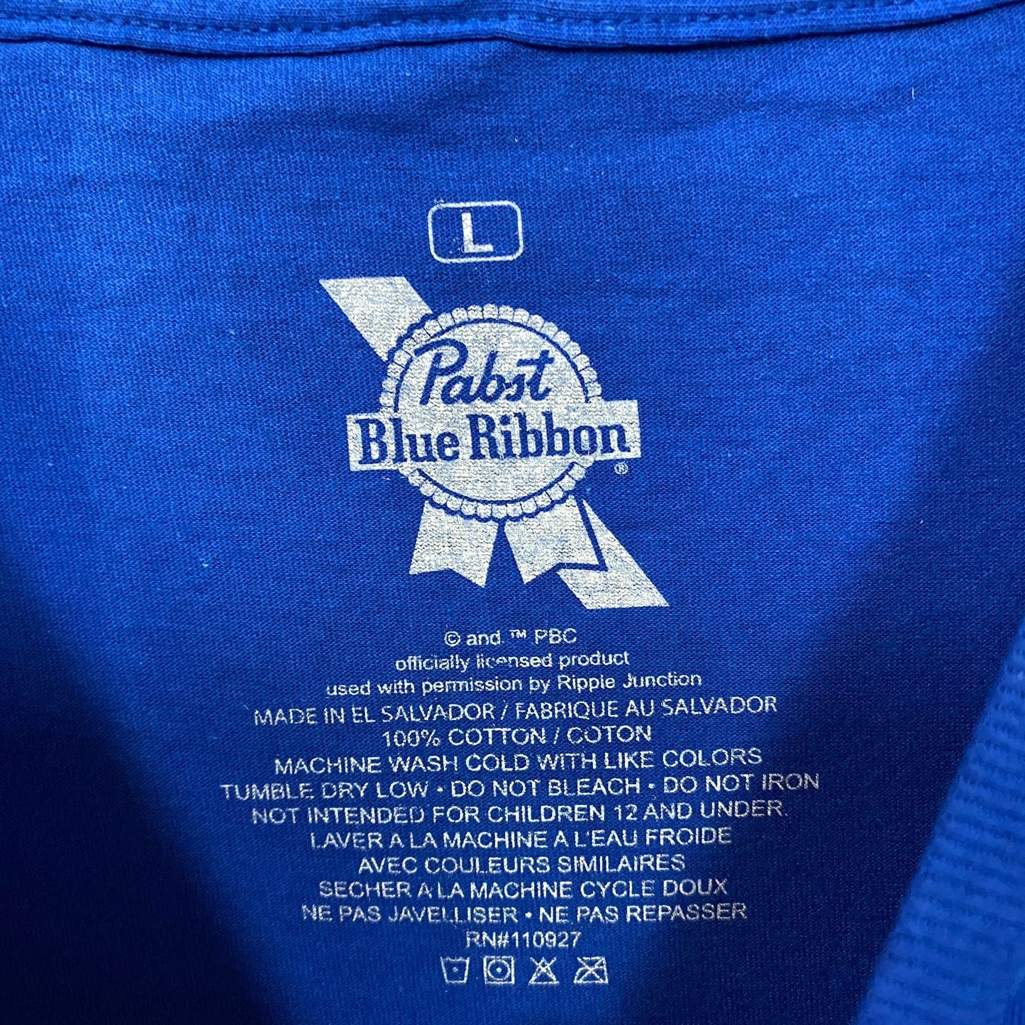 Pabst Blue Ribbon Racing 1844 Promo T-Shirt Large