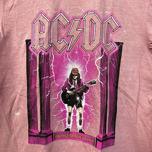 AC/DC Who Made Who Album Art Bedazzled Hard Rock Band Tee large