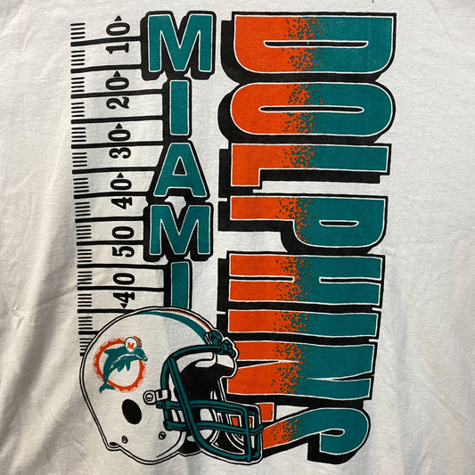 Miami Dolphins Yardage Graphic Design T-Shirt XL