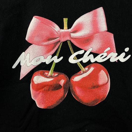 Junk Food Clothing Mon Cheri Vintage Style Graphic Crop Tee XS