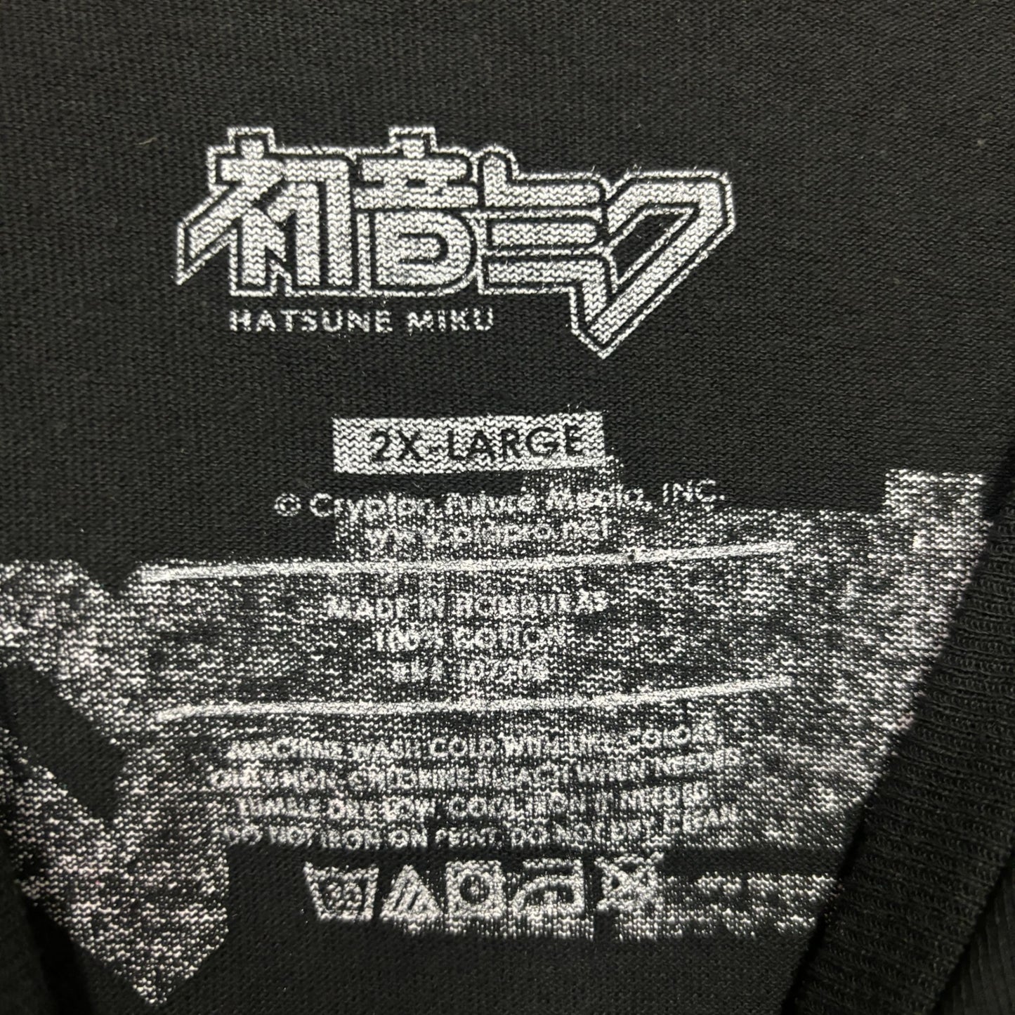 Hatsune Miku Power Up Acid Wash Tshirt size 2xl