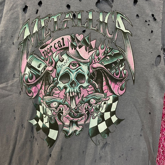 Metallica Norcal distressed purple Rock Tshirt size small