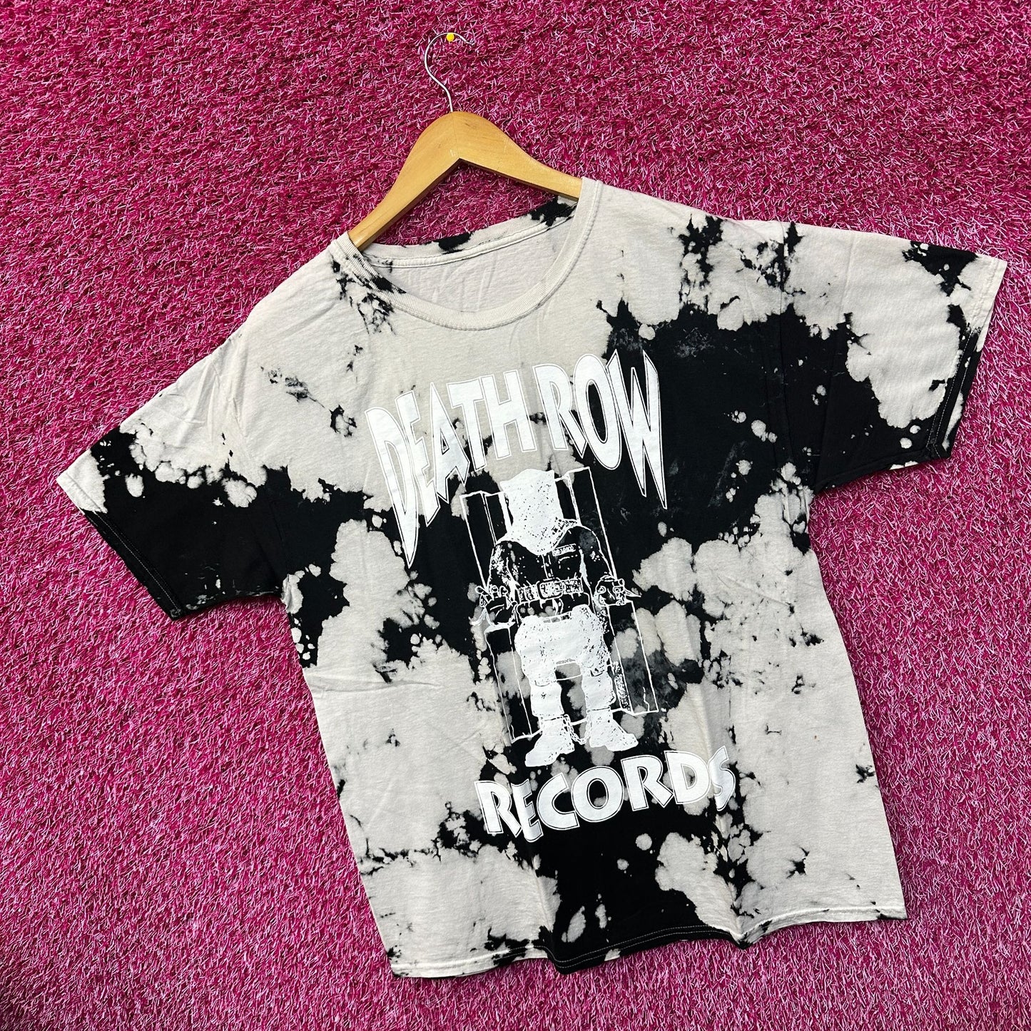 Death Row Records Bleach Dye Rap Tshirt size Large