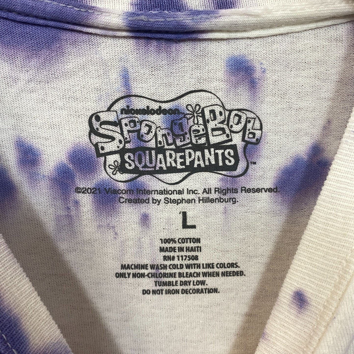 SpongeBob SquarePants Be Yourself Nickelodeon Tie Dye Tee L