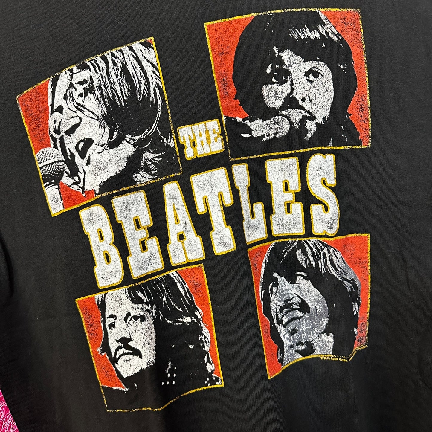 The Beatles Let It Bee Black Distressed Tshirt size Medium
