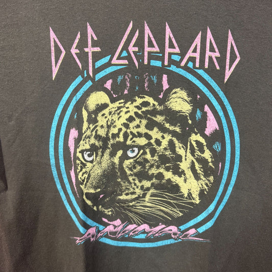 Def Leppard Animal Neon Jungle Cat Heavy Metal Band Tee M