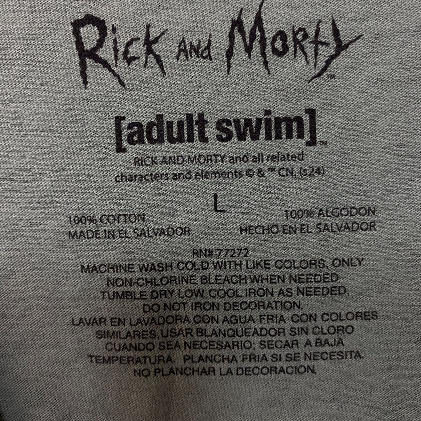 Rick and Morty Adult Swim Graphic T-Shirt Large