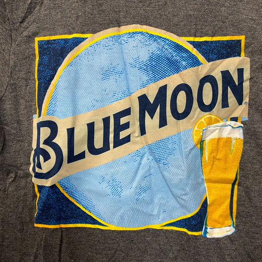 Luv Blue Moon Beer Distressed Logo T-Shirt Small