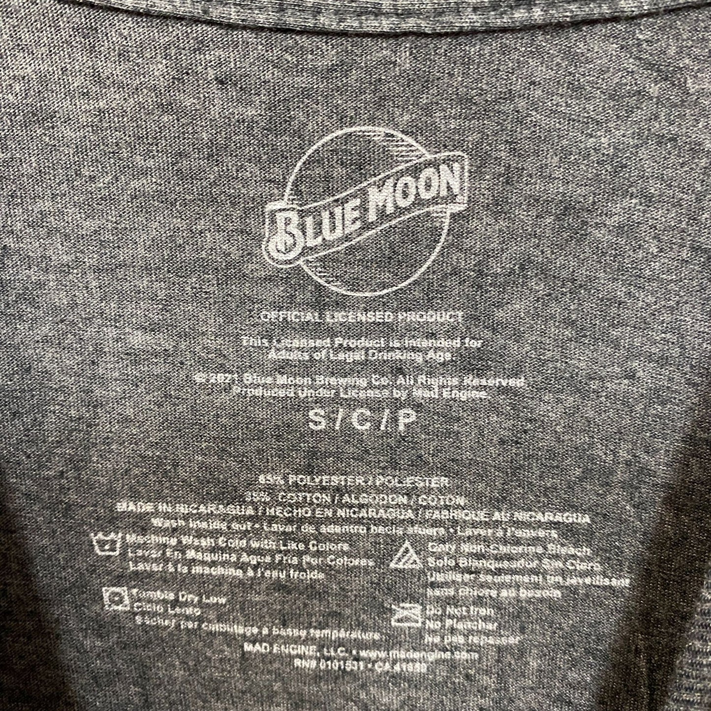 Luv Blue Moon Beer Distressed Logo T-Shirt Small