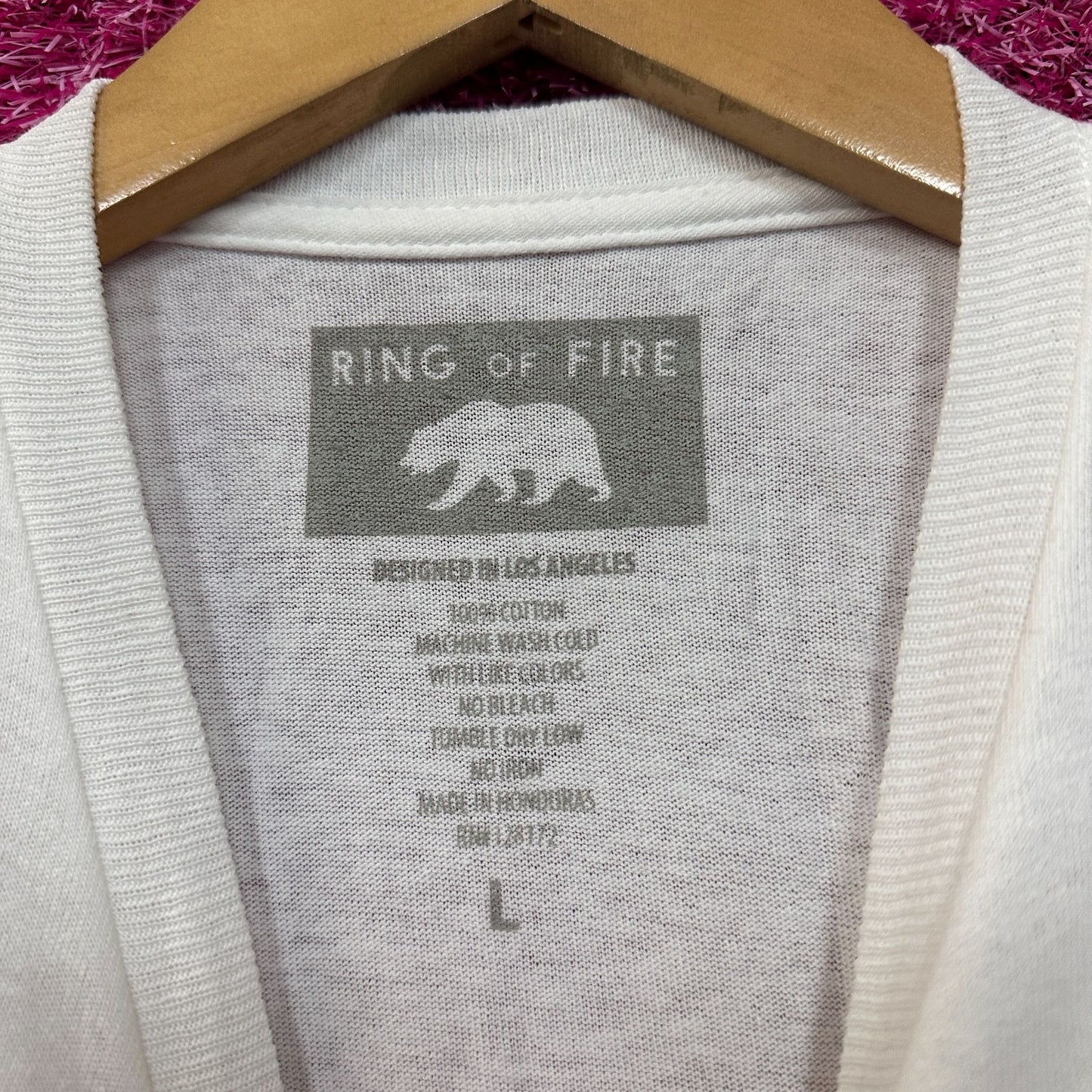 Ring of Fire Puffy Print Japan Anime Streetwear Tee L