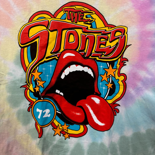 The Rolling Stones Hot Lips Shining Star 72 Band Tie Dye XL