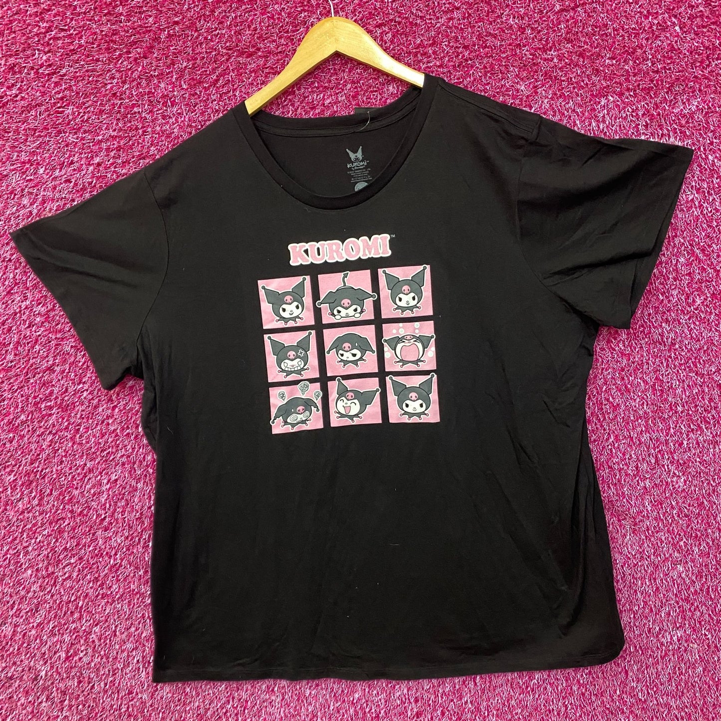 Sanrio Kuromi Grid Faces T-Shirt 2XL