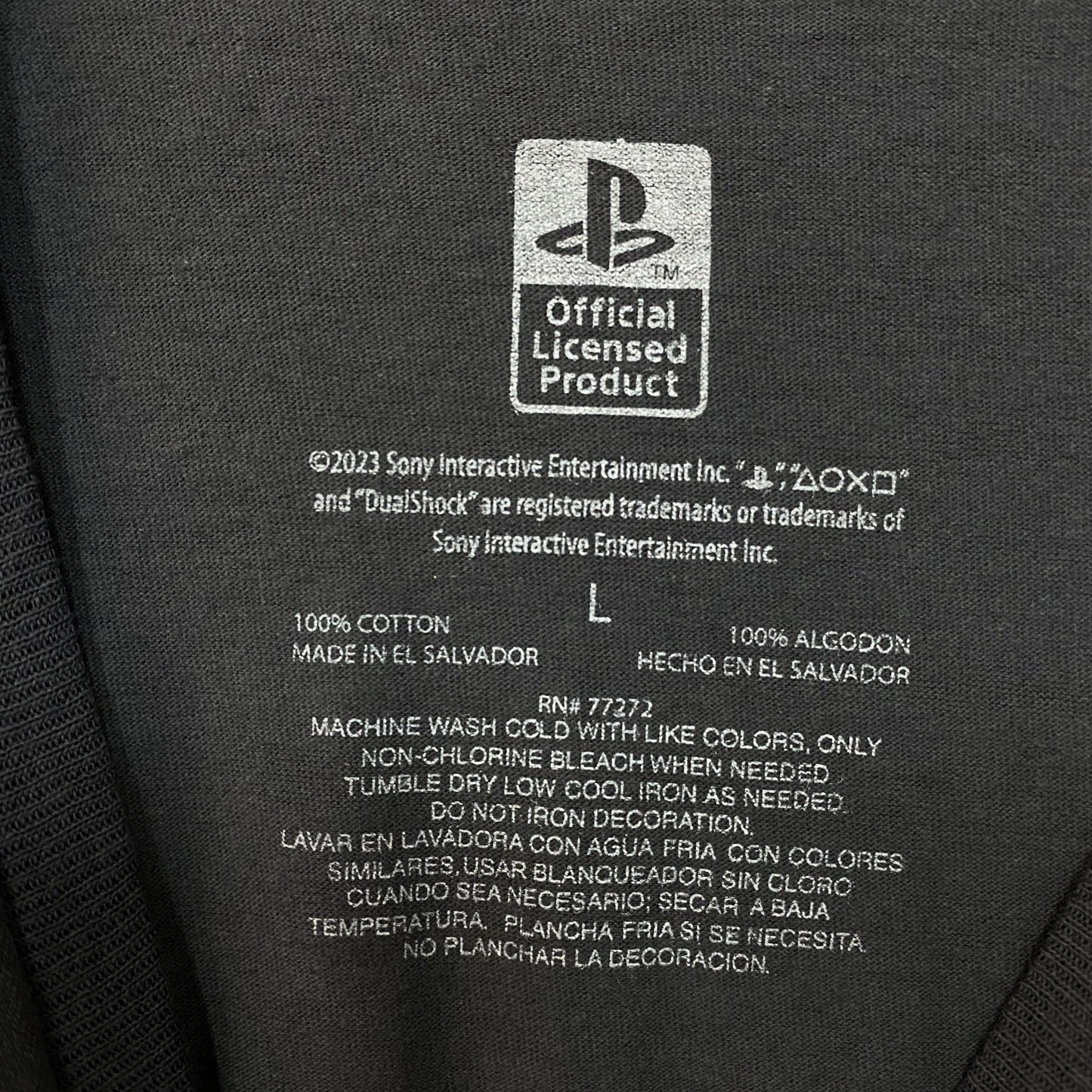 PlayStation Logo Japanese Katakana Graphic T-Shirt Large